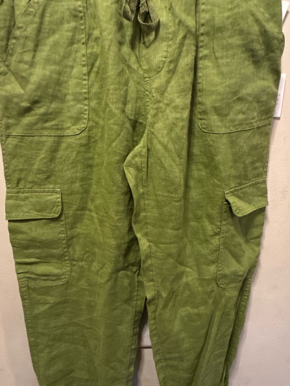 NEW. Kids Olive Green Cargo Jogger Pants with Drawstring